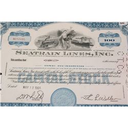 Seatrain Lines Inc. Stock Certificate dated 1965