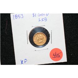 1853 Liberty $1 Gold Coin, XF