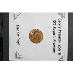 1912 Indian Chief $5 Gold Coin  **CeCe's Premium Special 10% Buyer's Premium-The Lot Only!**