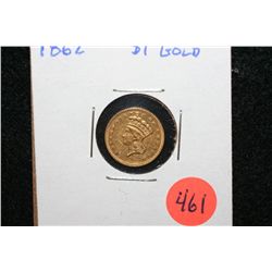 1862 Indian Princess $1 Gold Coin