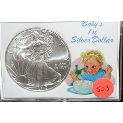 2010 Silver Eagle $1, "Baby's 1st Silver Dollar"