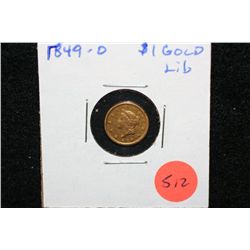 1849-O Liberty $1 Gold Coin