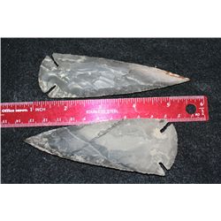 Extra Large Vintage Indian Arrowhead, lot of 2