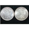 Image 1 : 1886 & 1921 Silver Morgan $1, lot of 2
