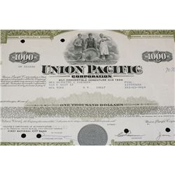 Union Pacific Corp. Stock Certificate dated 1969