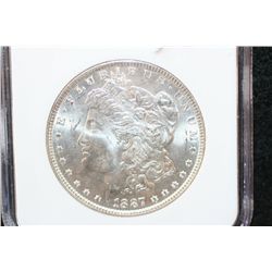 1887 Silver Morgan $1, NGC Graded MS65