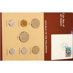 Republic of the Philippines; Coin Set of all Nations w/Stamp dated 1986
