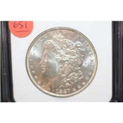 1887 Silver Morgan $1, NGC Graded MS64