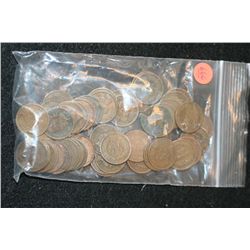 Indian Head Penny, various dates & conditions, lot of 50