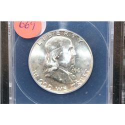 1961-D Ben Franklin Half Dollar, ANACS Graded MS64