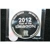 Image 2 : 2012 Year of the Dragon Silver Round, .999 Fine Silver 1 Oz.