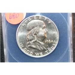 1954-D Ben Franklin Half Dollar, ANACS Graded MS64