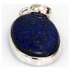 Image 1 : Natural 31.73 ctw Lapis Oval .925 Sterling Pendant