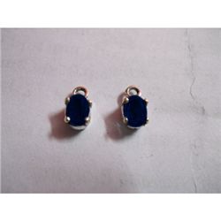 Natural 3 ctw Sapphire .925 Sterling Earrings