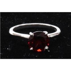 Natural 1ctw Garnet .925 Sterling Silver Ring