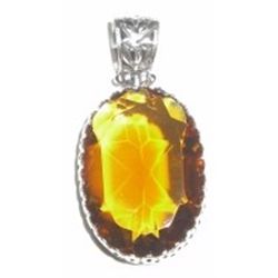 Obsidiant Stone Large Pendant set in Solid Sterling Silver *STAMPED .925* Mounting!! Total weight of