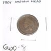 Image 1 : 1901 Indian Head Penny *GOOD-8 GRADE - COIN OUT OF SAFE DEPOSIT BOX*!!