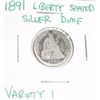 Image 1 : 1891 Liberty Seated Silver Dime Variety 1 *PLEASE LOOK AT PICTURE TO DETERMINE GRADE - COIN OUT OF S