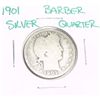 Image 1 : 1901 Barber Silver Quarter Dollar *PLEASE LOOK AT PICTURE TO DETERMINE GRADE - COIN OUT OF SAFE DEPO