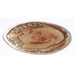 1964 Silver Dime Collectible Rolled Dime Stamped from *HOMESTAKE MINE LEAD, S.D. GOLD & SILVER*!!