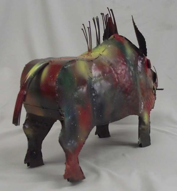 Mexican Metal Art Javelina Painted by Benton