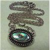 Image 1 : Vintage SARAH COVENTRY Silver Abalone Pendant Necklace
