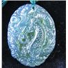 Image 1 : Handcarved Natural Transparent Green Jade pendant