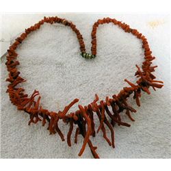 Fire coral necklace screw clasp - 18"