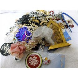 Great assortment of jewelry necklaces hair pins