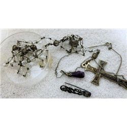 3 pc - bar pin - necklace