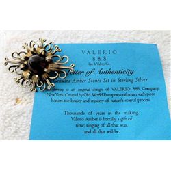 Amber stone in sterling setting