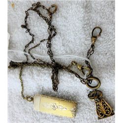 2 watch fobs - gold and silver tones