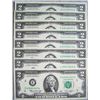 Image 1 : 8 - $2 1976 Uncirculated Federal Reserve Notes