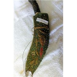 Knife in case - India - etched blade