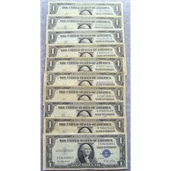 10 $1 Silver Certificates