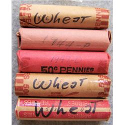 5 Rolls Linclon Wheat Cents