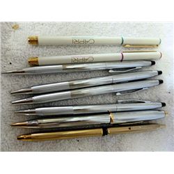 8 pens - cross - Capri - gold and silver tone