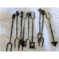 9 Sterling  olive forks - 1n point 265 ounce