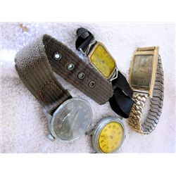 4 watches - Elgin - Hamilton - Holmar