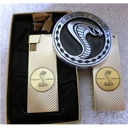 3 pc - Shelby Cobra - 2 lighters and car emblem