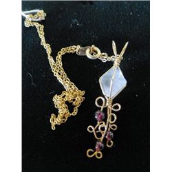 Necklace - 16" 4 grams with stones