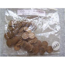 100 "S" Mintmark Lincoln Wheat Cents