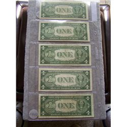 5 $1 Silver Certificates
