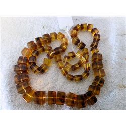 Amber necklace -  assorted square size beads
