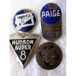 4 antique  car emblems