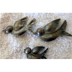 3 pc sterling pin set - birds 3 sizes