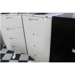 BEIGE 4 DRAWER LATERAL FILE CABINET