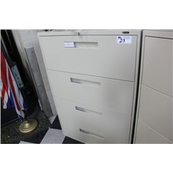 BEIGE 4 DRAWER LATERAL FILE CABINET