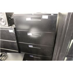 BLACK 4 DRAWER LATERAL CABINET