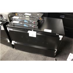 BLACK 2 DRAWER LATERAL FILE CABINET